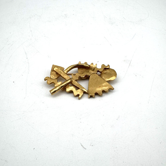 Biche De Bere Brooch Modernist Style Gold Tone Metal Paris Limited Edition 68/97 - Picture 2 of 8